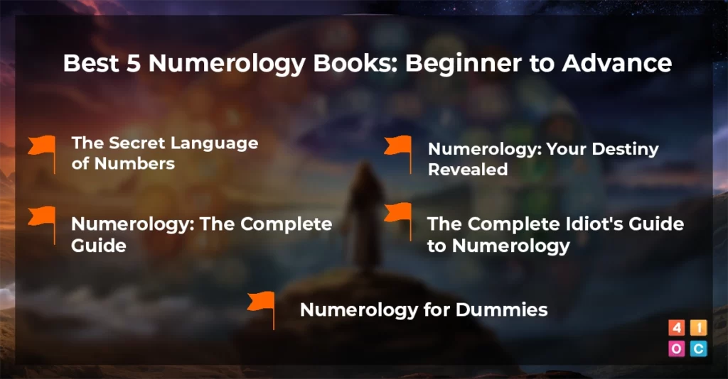 a infographic showing the Best 5 Numerology Books names